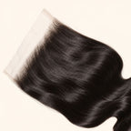 Close-up of the HD lace and parting on a body wave 6x6 closure