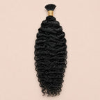 Single bundle of natural black burmese curly bulk human braiding hair