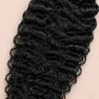 Close-up of the burmese curly texture in natural black human braiding hair