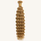 Single bundle of color 27 honey blonde deep wave bulk human braiding hair