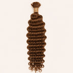 Single bundle of color 30 auburn deep wave bulk human braiding hair
