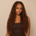 Model wearing color 30 auburn deep wave bulk human braiding hair