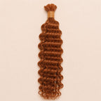 Single bundle of color 350 copper deep wave bulk human braiding hair