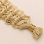 Bundles of color 613 blonde deep wave bulk human braiding hair banded together
