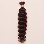 Single bundle of color 99J burgundy deep wave bulk human braiding hair