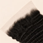 Close-up of the HD lace and hairline on a deep wave 13x6 frontal