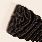Close-up of the HD lace and parting on a deep wave 7x7 closure