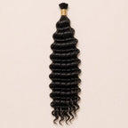 One unwefted bundle of natural black deep wave human hair