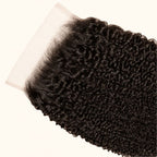 Close-up of the HD lace and parting on a Jerry curl 6x6 closure