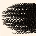 Close-up of the kinky curly texture on a 7x7 HD lace closure