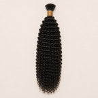 One unwefted bundle of natural black kinky curly human hair