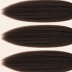 Three kinky straight wefts laid flat, showing the staggered lengths