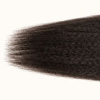 Close-up of the kinky straight texture on a 6x6 HD lace closure