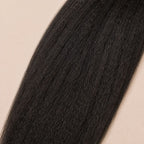 Close-up of the kinky straight texture in natural black human braiding hair