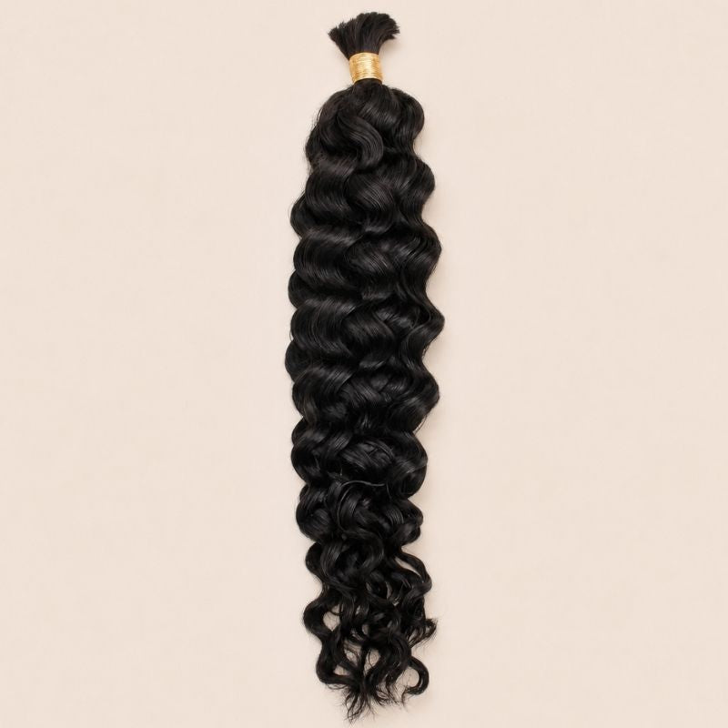 Single bundle of natural black latin wave bulk human braiding hair