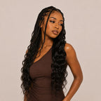 Bundles of natural black loose wave bulk human braiding hair banded together