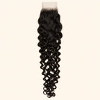 Spanish wave 2x6 HD lace closure in natural black, laid flat showing the full hair length