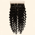Spanish wave 7x7 HD lace closure in natural black, laid flat showing the full hair length