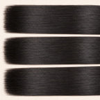 Three straight wefts laid flat, showing the staggered lengths