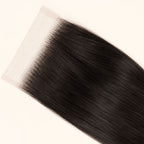 Close-up of the HD lace and parting on a straight 6x6 closure