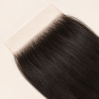 Close-up of the HD lace and parting on a straight 7x7 closure