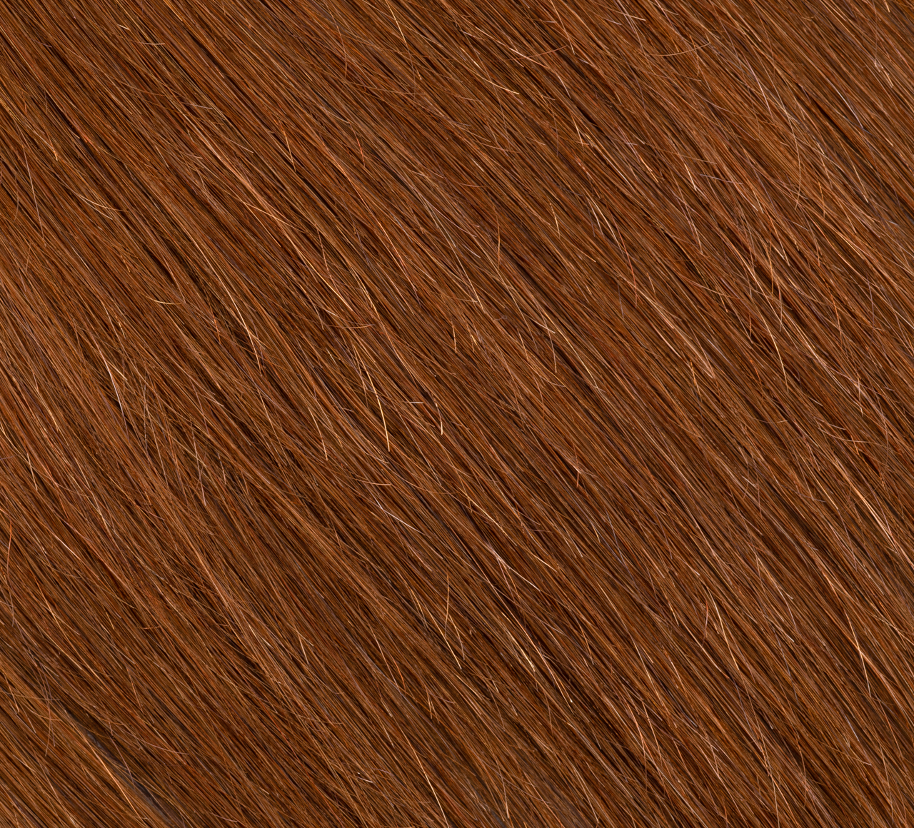 Back view of a caramel brown straight sew-in showing warm shine
