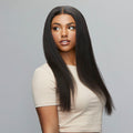 Close-up of the ear to ear HD lace on a yaki straight frontal