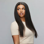 Close-up of the ear to ear HD lace on a yaki straight frontal