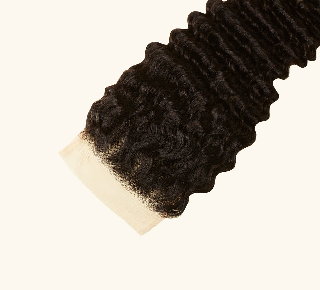 Natural black Brazilian deep wave 5x5 transparent lace closure laid flat
