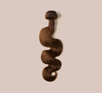 Color swatch of 4 caramel brown virgin human hair