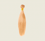 Color swatch of 27 honey blonde virgin Indian straight human hair