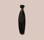 Color swatch of jet black 1 virgin straight human hair