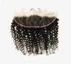 Color swatch of natural black virgin Brazilian water wave frontal hair