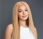 Honey blonde 27 Indian straight 5x5 transparent lace closure laid flat