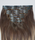 6 Medium Brown with 8 Blonde Highlights Seamless Clip-In Hair Extensions