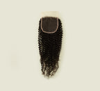Color swatch of natural black virgin Brazilian curly HD closure hair