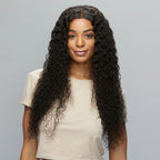 Close-up of HD lace blending into the hairline on a water wave closure