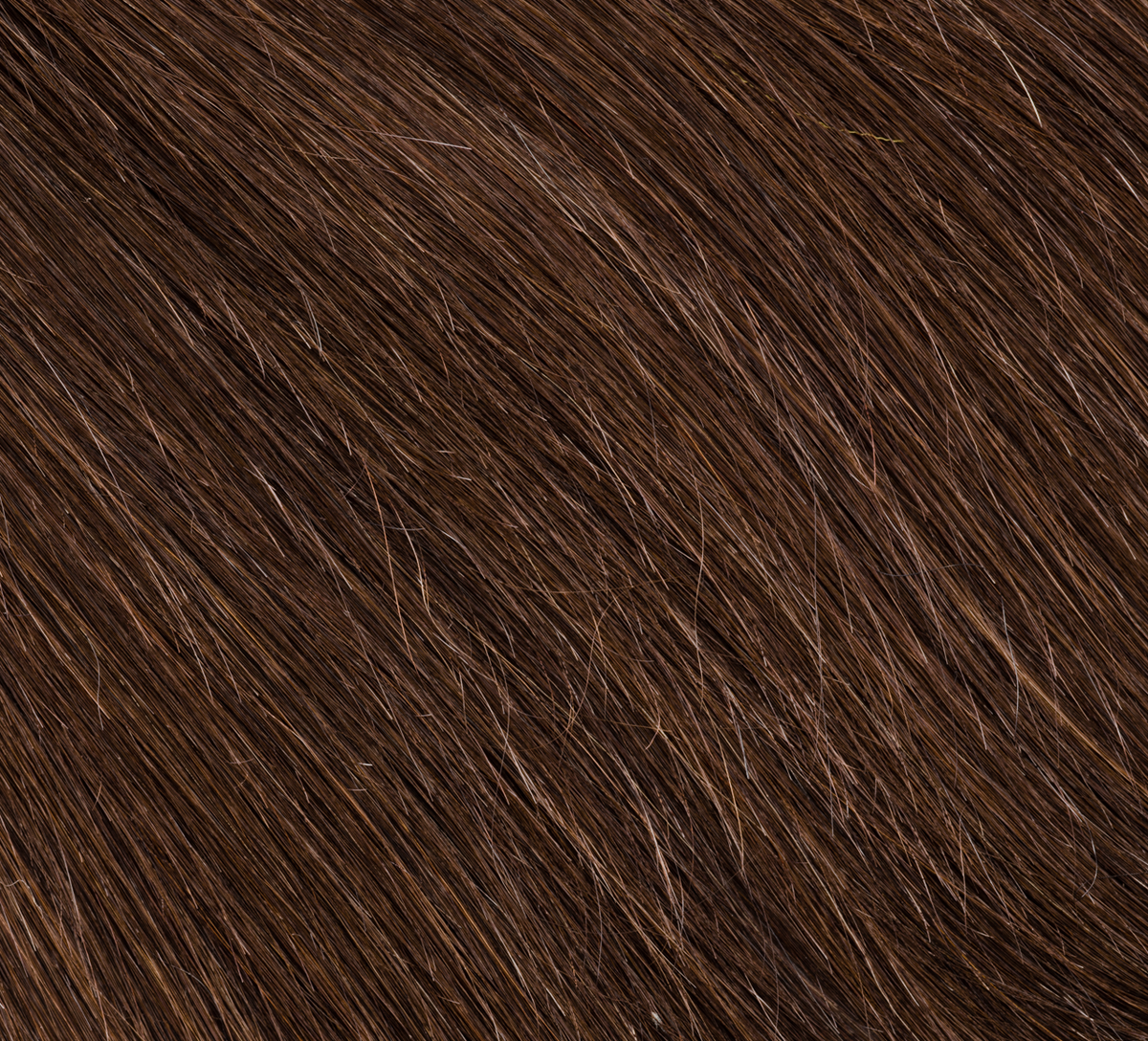 Back view of a chocolate brown straight sew-in showing rich brown tone