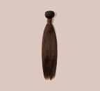 Color swatch of 2 chocolate brown virgin straight human hair
