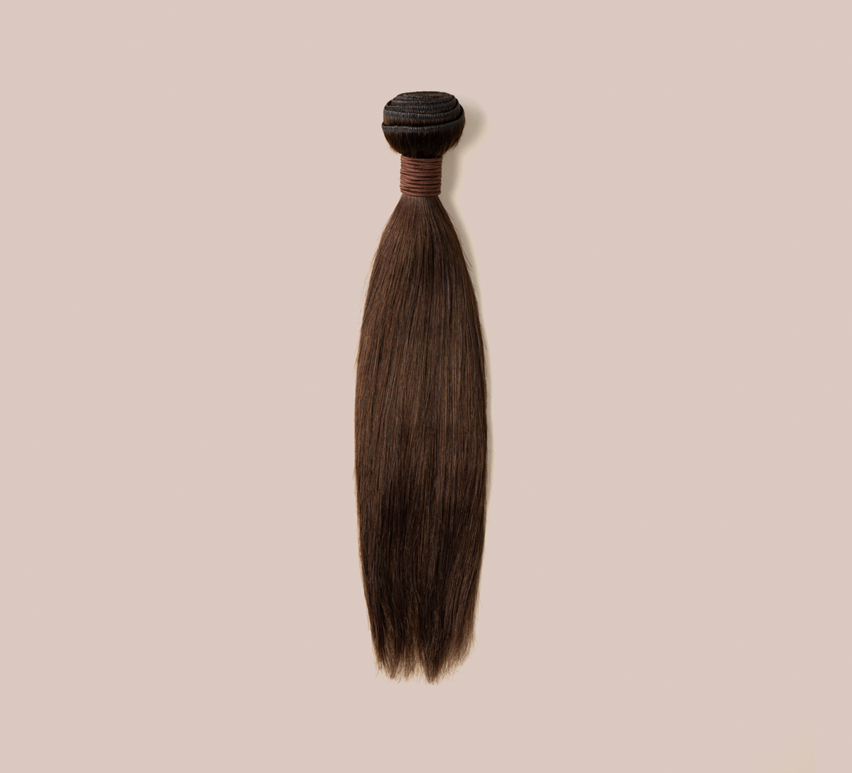 Color swatch of 2 chocolate brown virgin straight human hair
