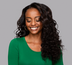 Close-up of the transparent lace and knots on a loose wave closure