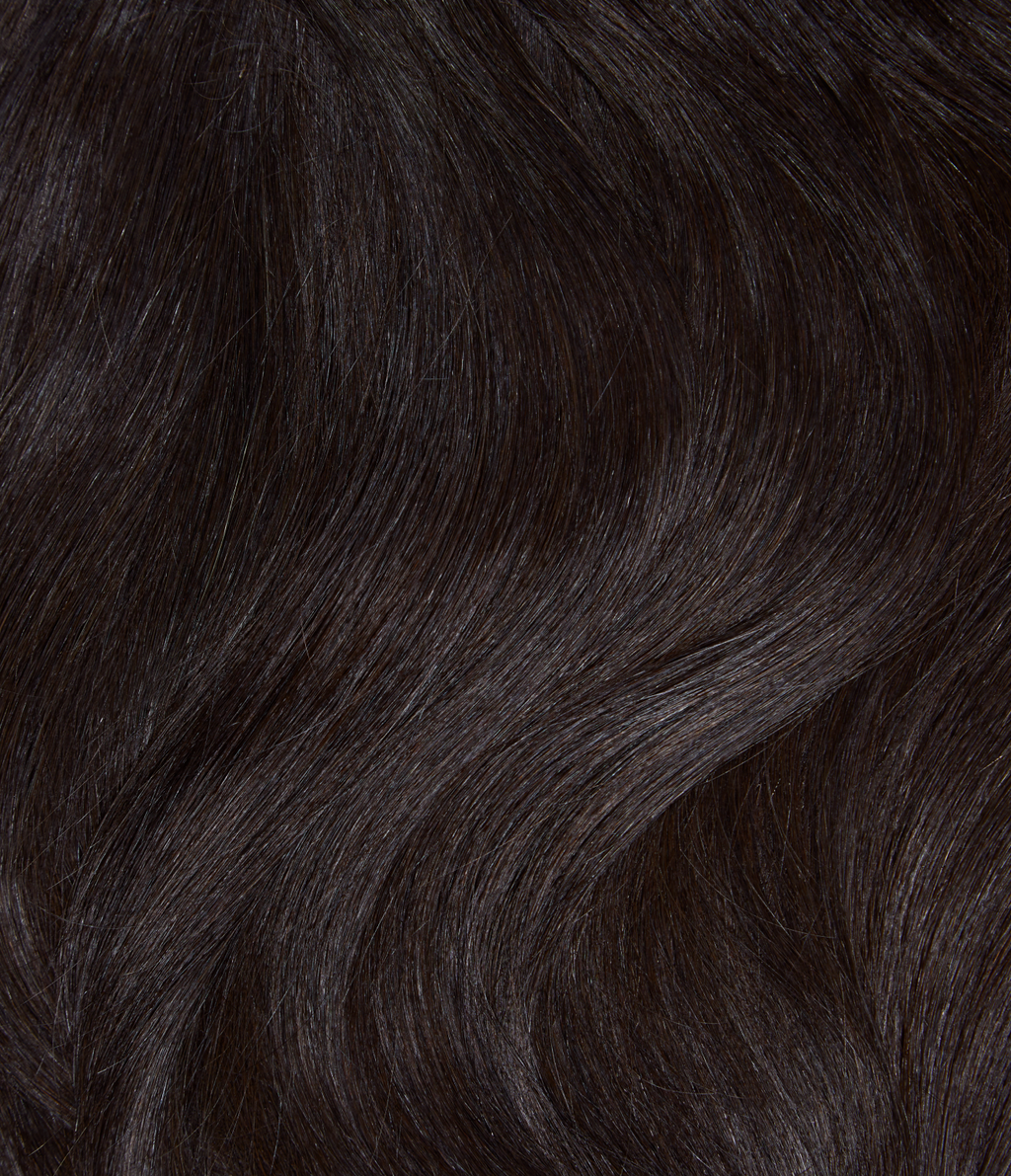2A Soft Ash Black Seamless Clip-In Hair Extensions