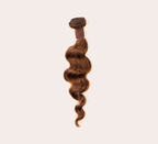 Color swatch of 4 caramel brown virgin loose wave human hair