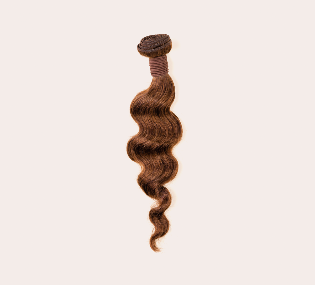 Color swatch of 4 caramel brown virgin loose wave human hair