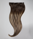 4 Dark Brown with 8 Blonde Highlights Seamless Clip-In Hair Extensions