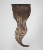 6 Medium Brown with 8 Blonde Highlights Seamless Clip-In Hair Extensions