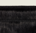 Back view of a jet black body wave sew-in showing bounce and shine