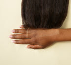 Natural black Brazilian kinky straight 5x5 HD lace closure laid flat