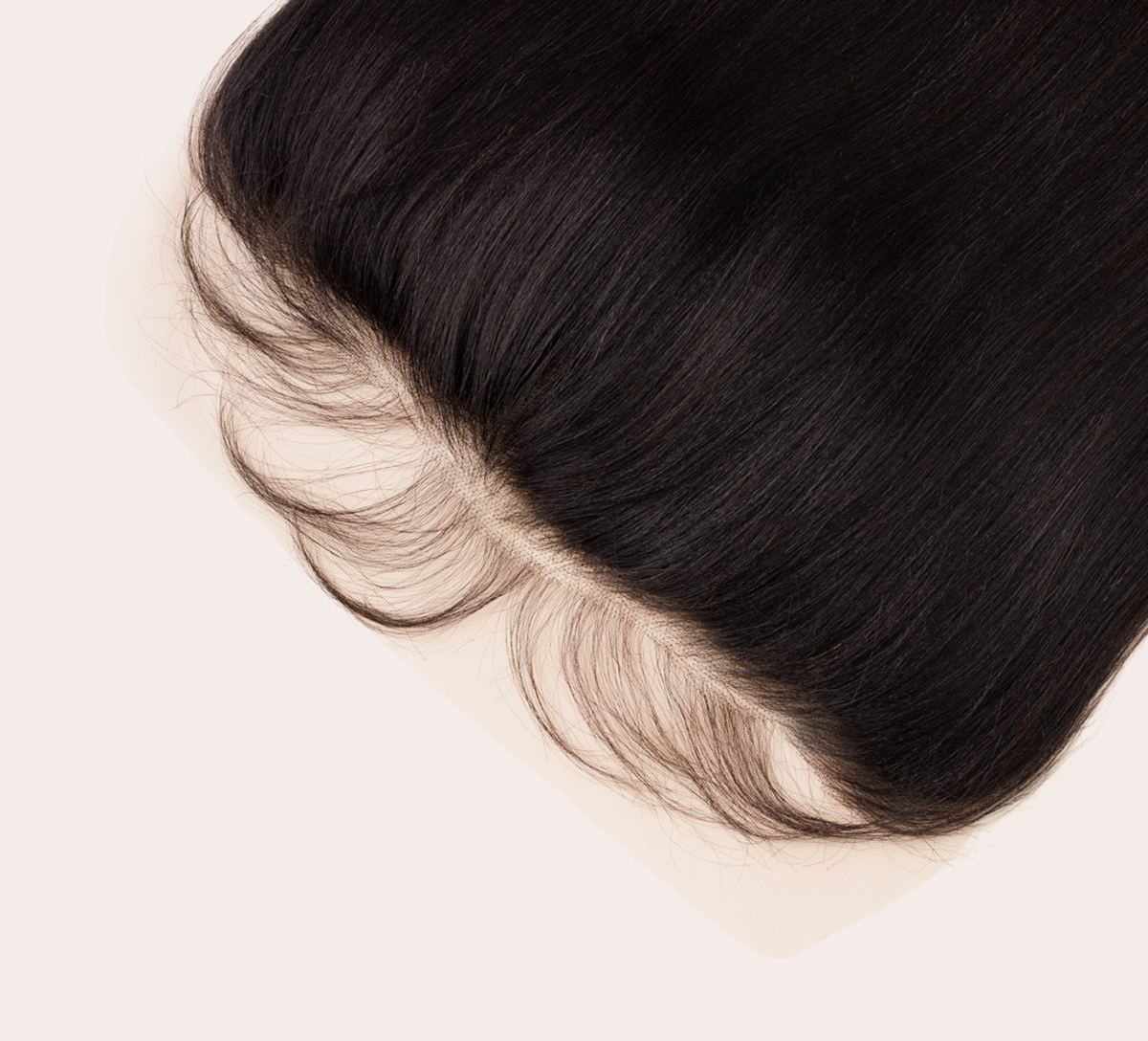 Close-up of transparent lace along a yaki straight frontal hairline