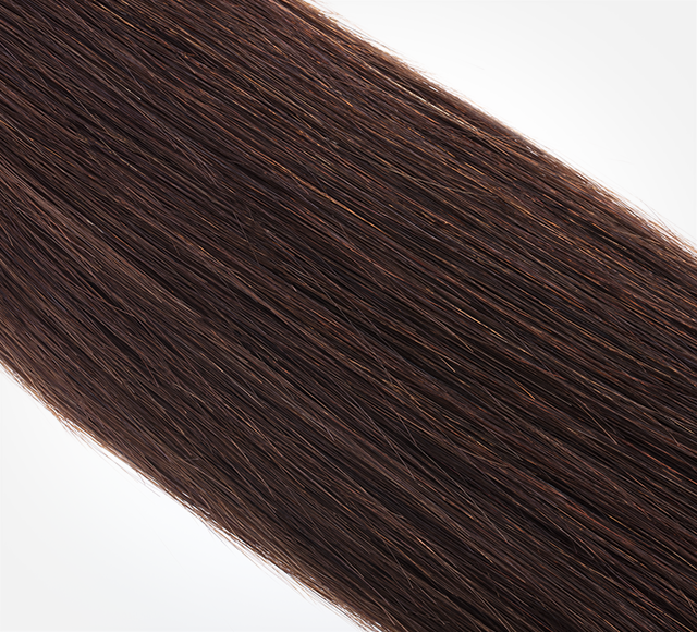 Deep wave human hair swatch shown on the stylist sample ring